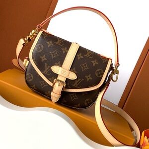 Louis Vuitton Brown and Tan Crossbody Bag